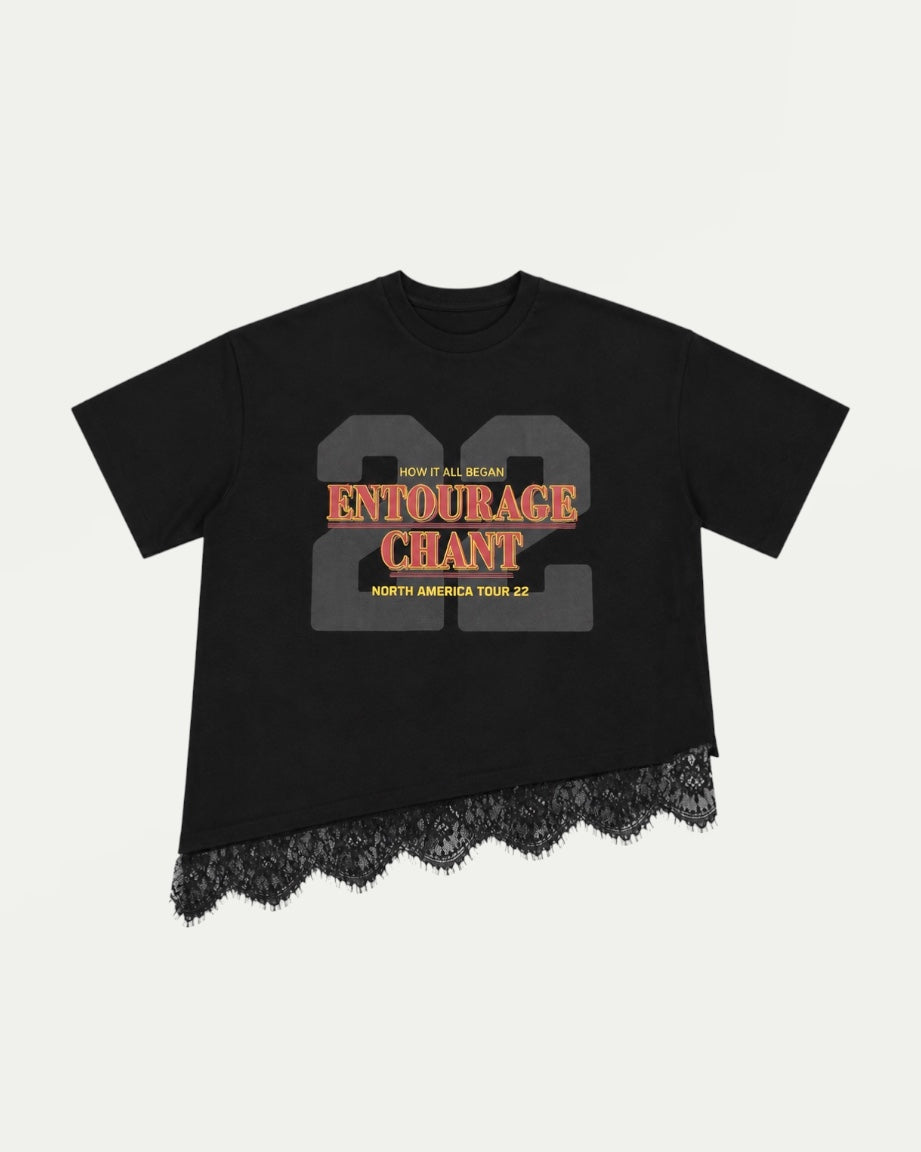 Remera Con Encaje Color Negro