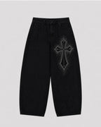Pantalón Baggy Cruz Con Strass