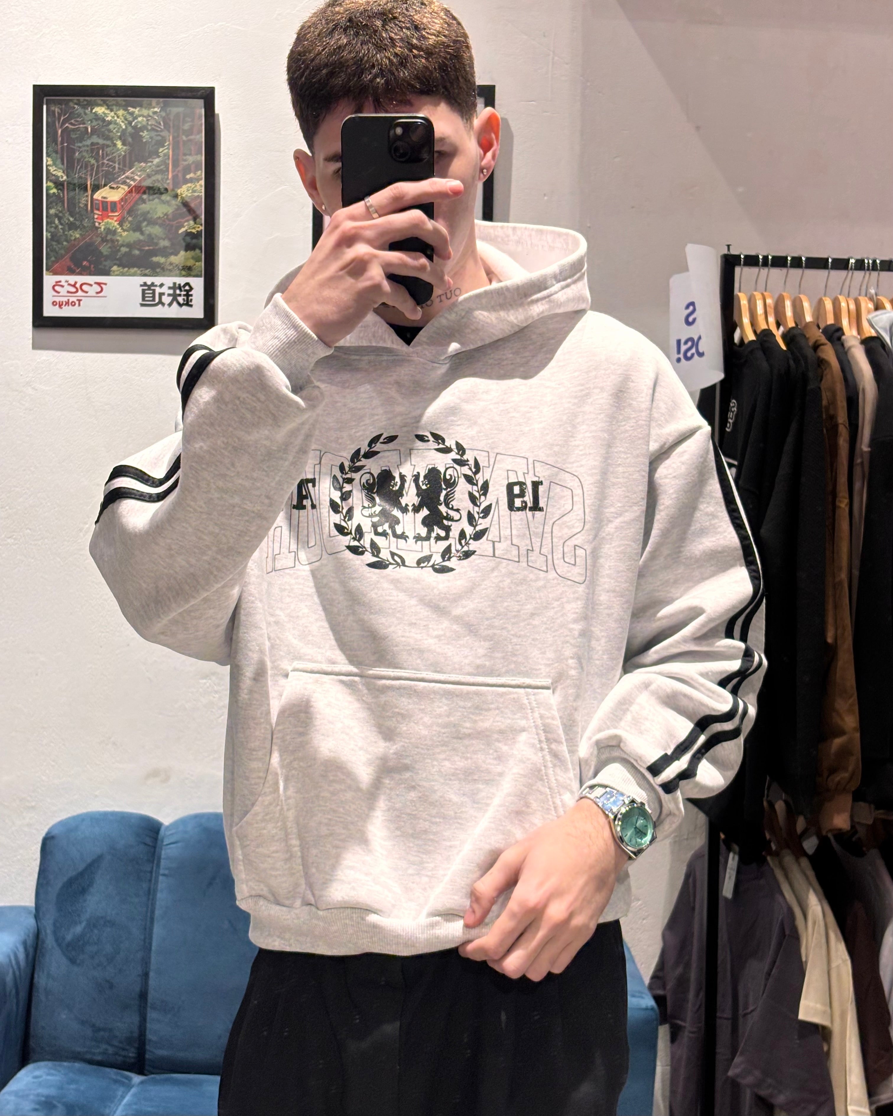 Hoodie Royal Gris Melange