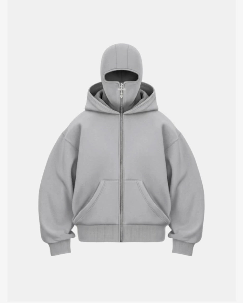 Campera Balaclava Gris Claro