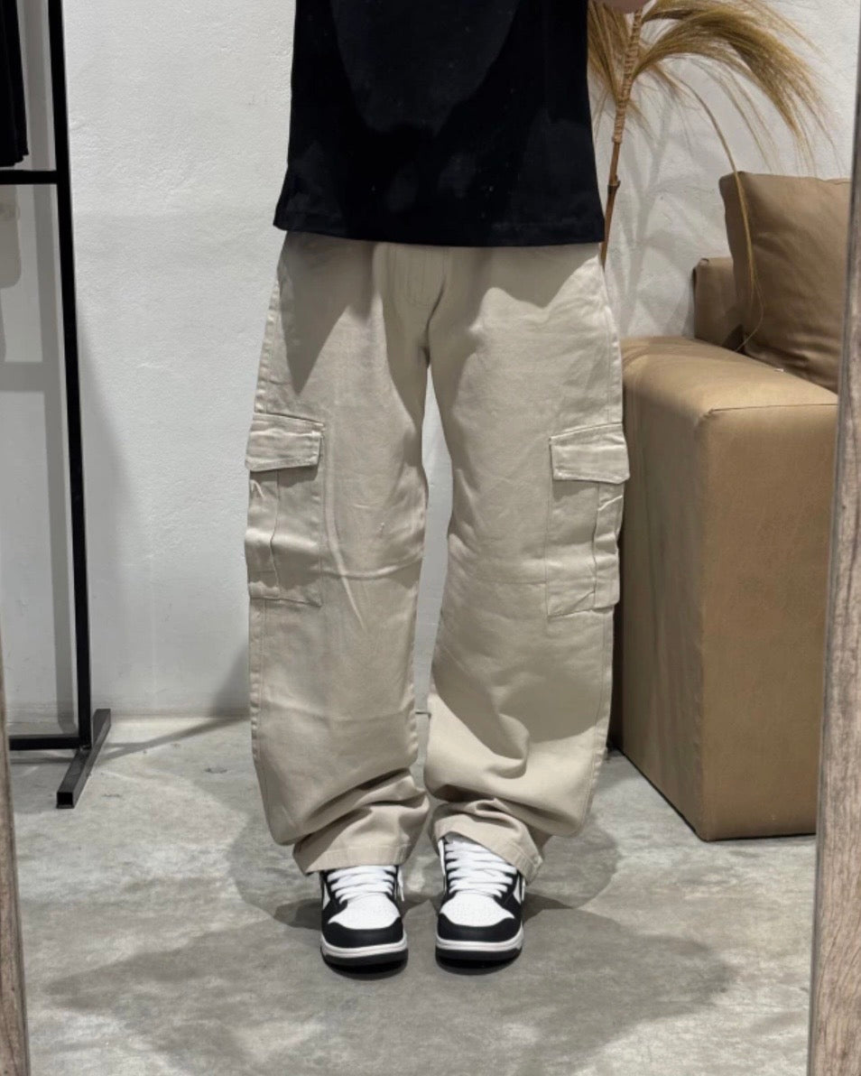 Pantalón Baggy Cargo Beige