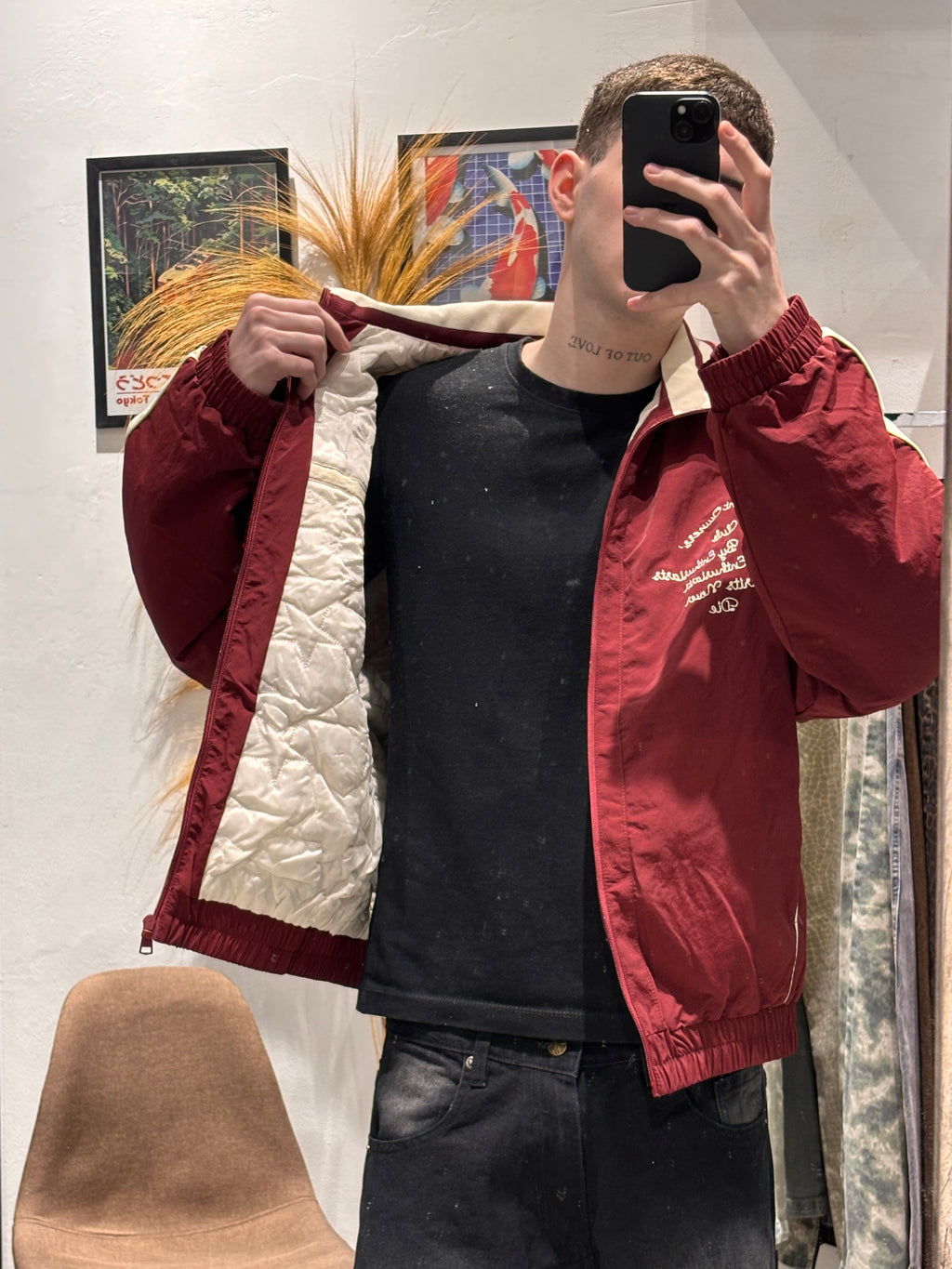 Campera Track Retro Bordó