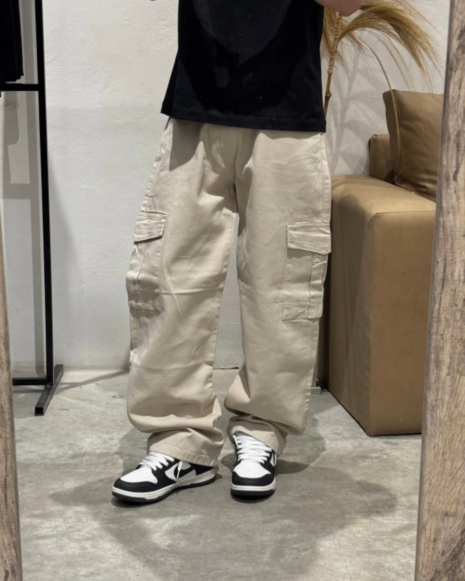 Pantalón Baggy Cargo Beige