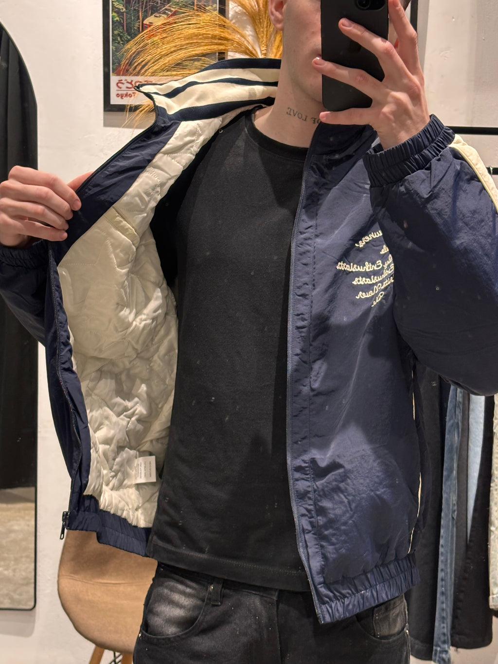 Campera Track Retro Azul
