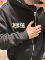 Campera Boxy Con Strass Negra