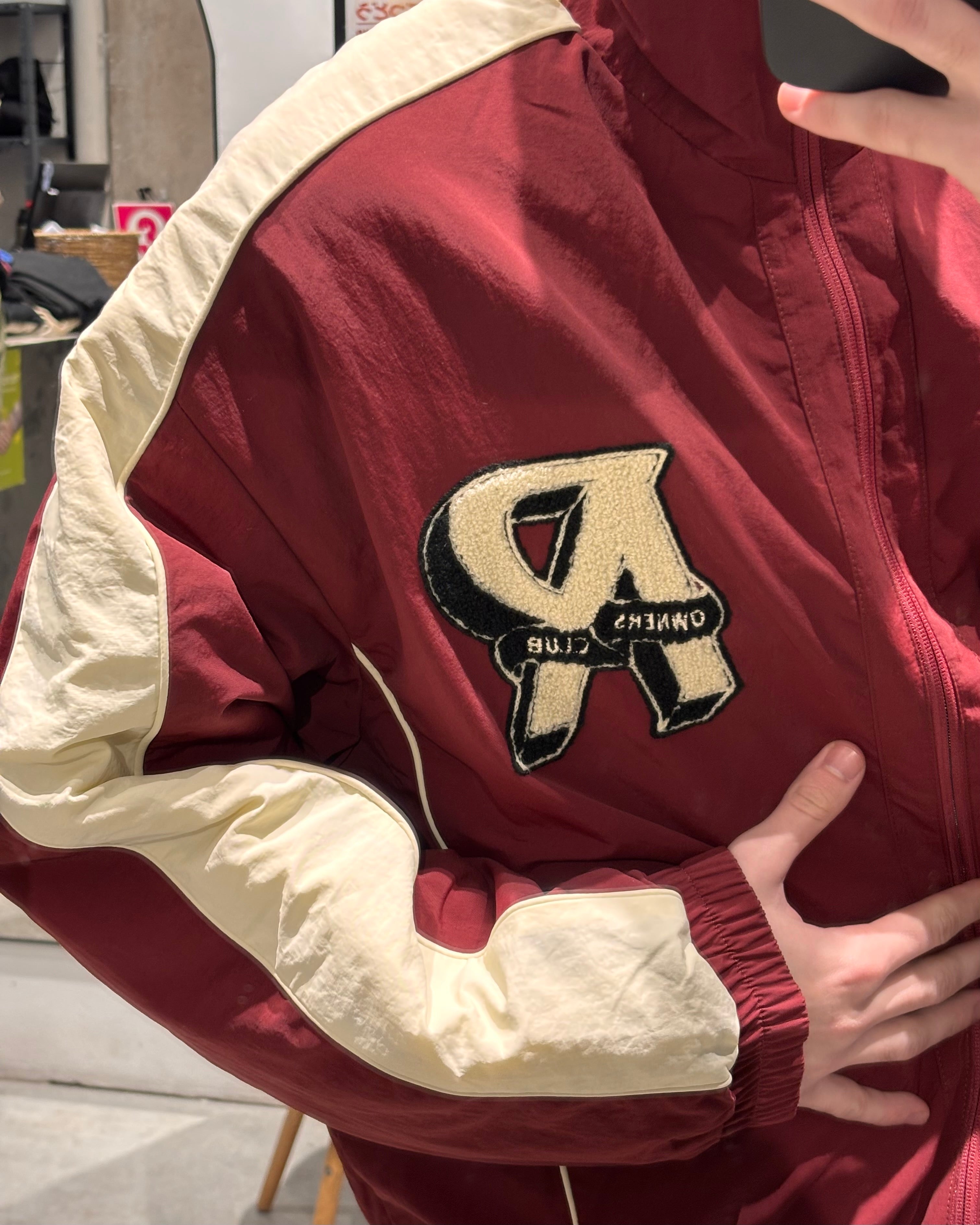 Campera Track Retro Bordó
