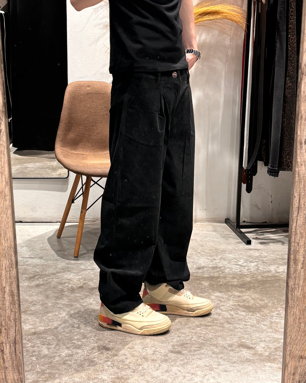 Pantalón Baggy Corderoy Negro