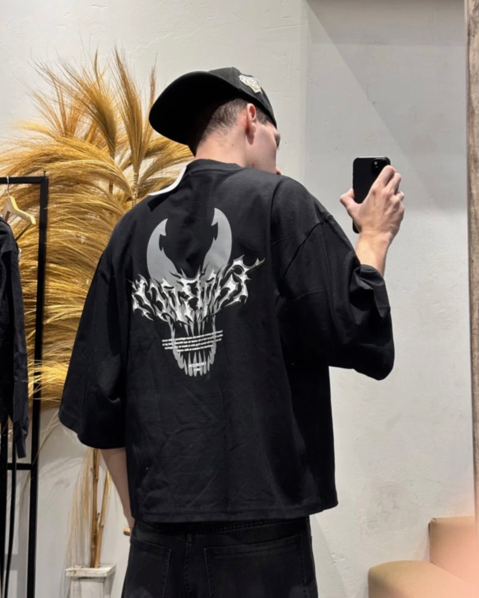 Remera Boxy Rebel Negra