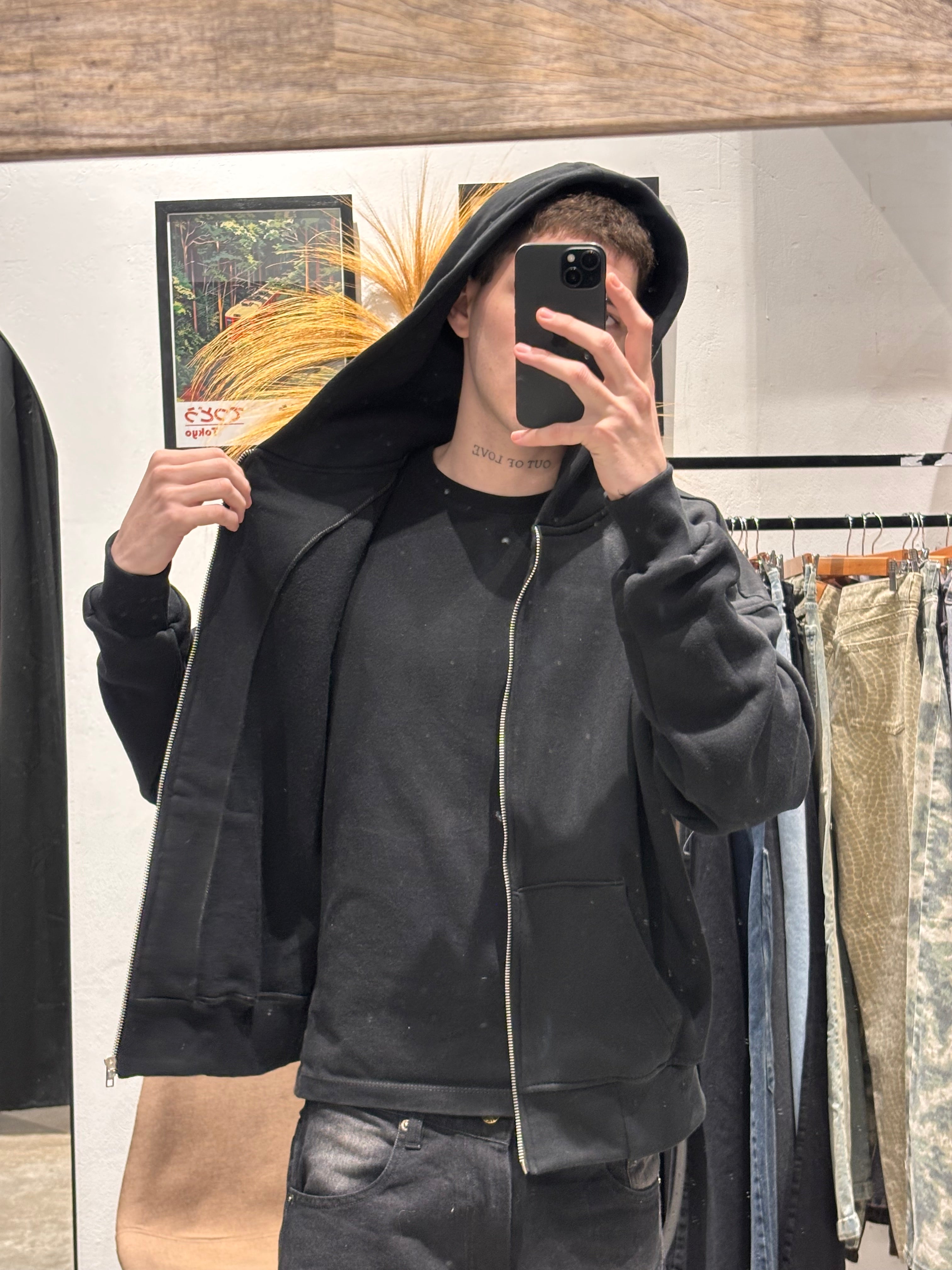 Campera Boxy Con Strass Negra