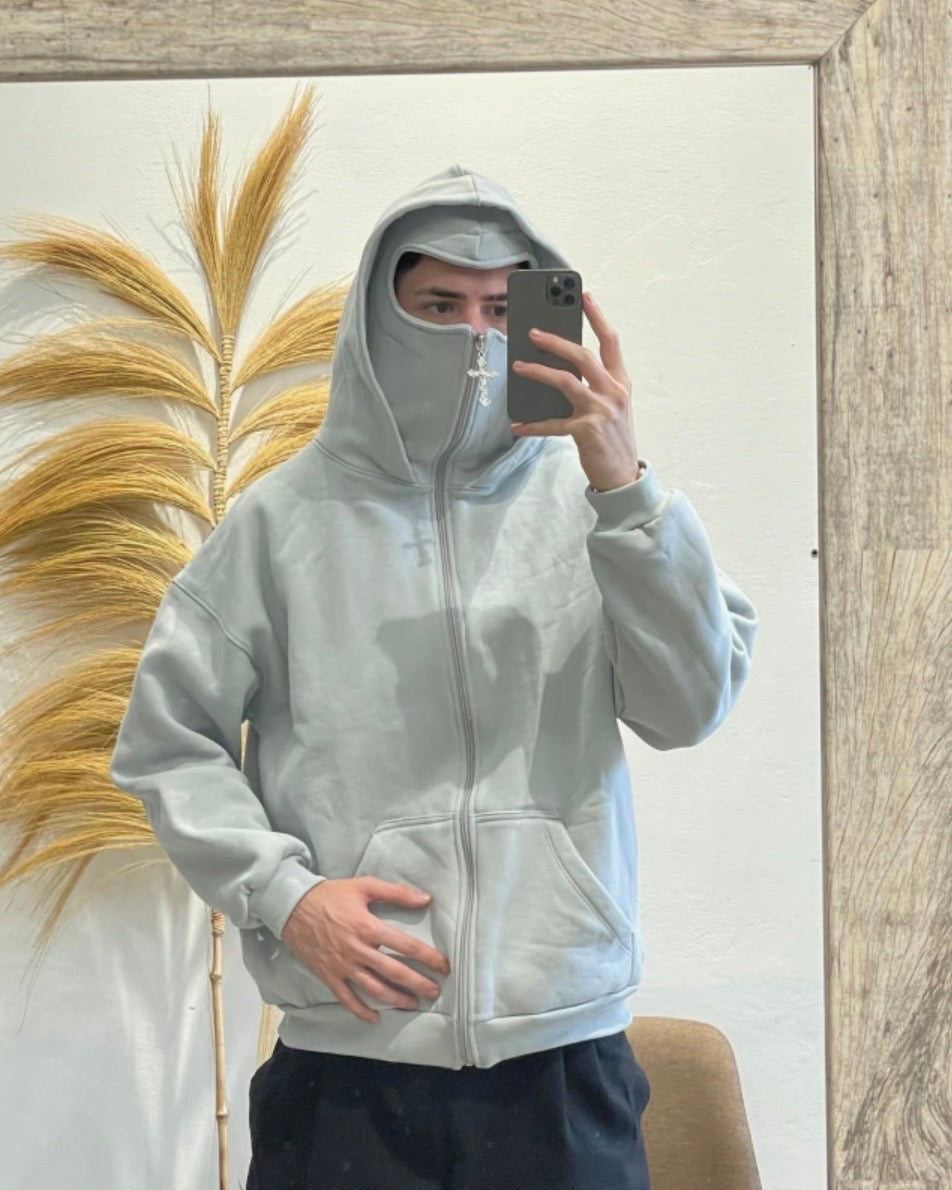Campera Balaclava Gris Claro