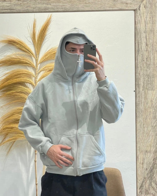 Campera Balaclava Gris Claro