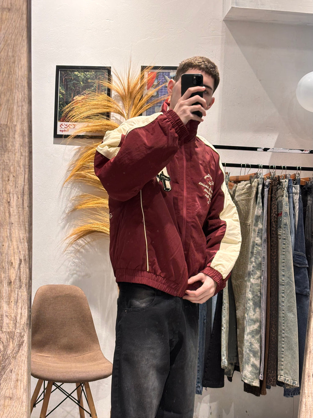 Campera Track Retro Bordó