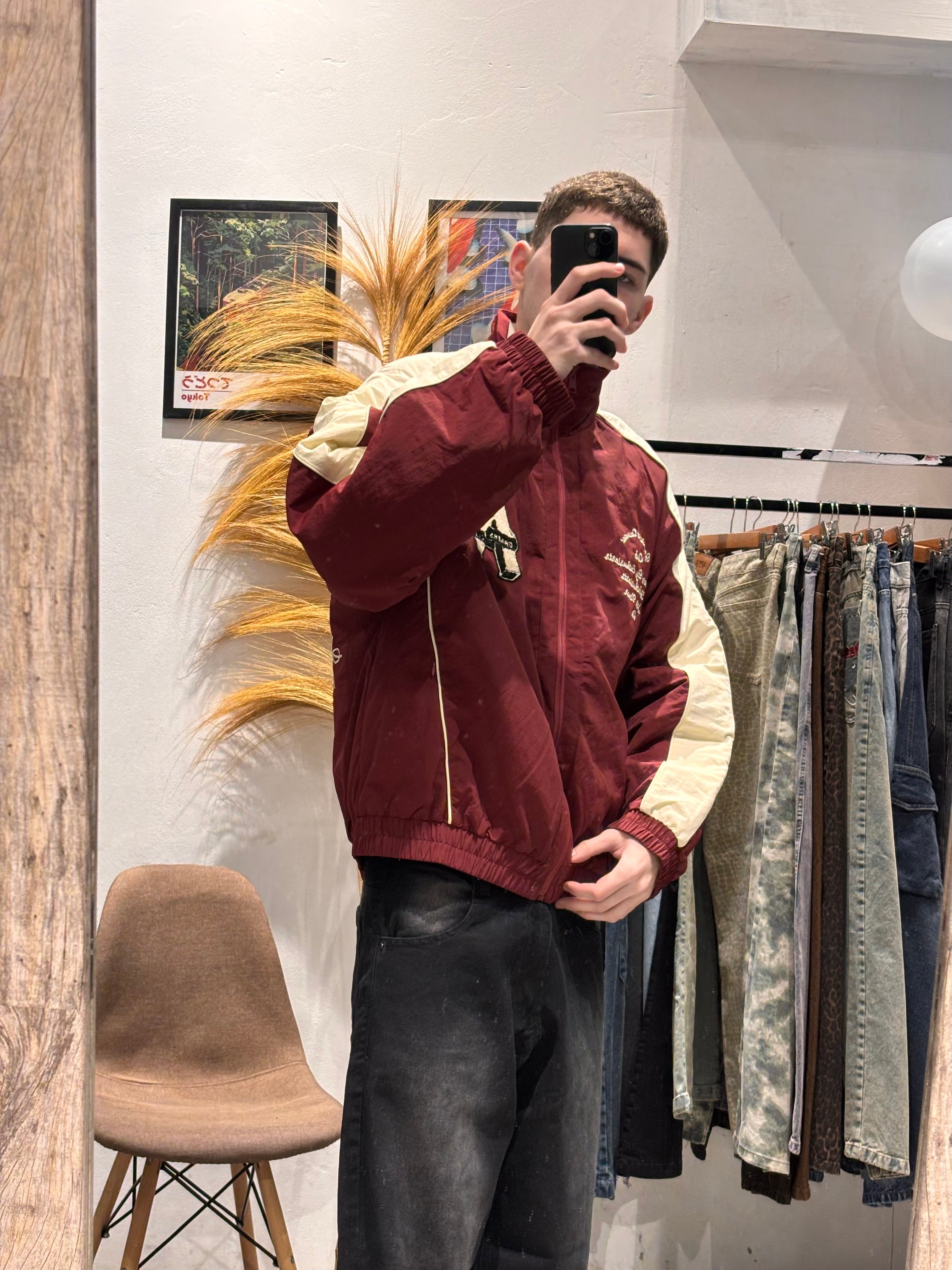 Campera Track Retro Bordó