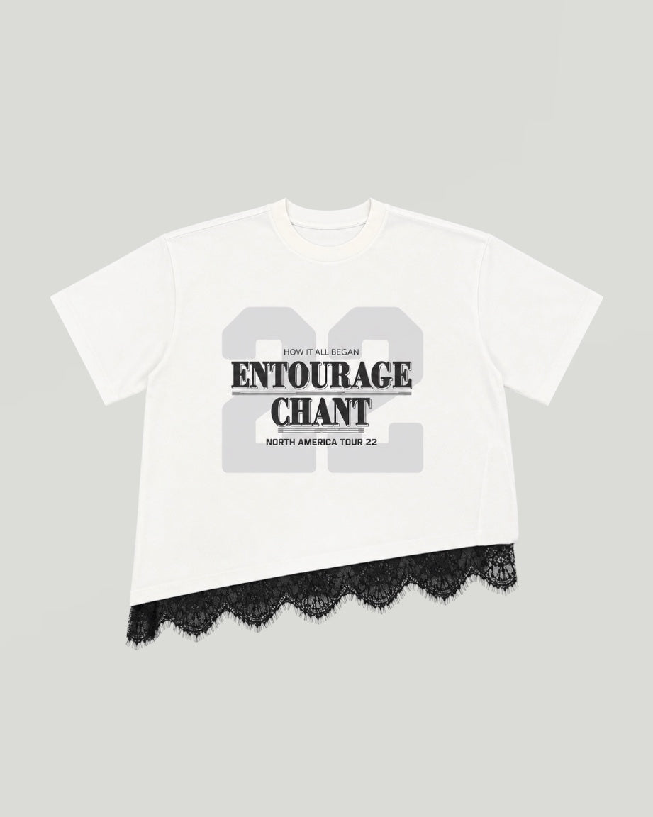 Remera Con Encaje Color Blanca