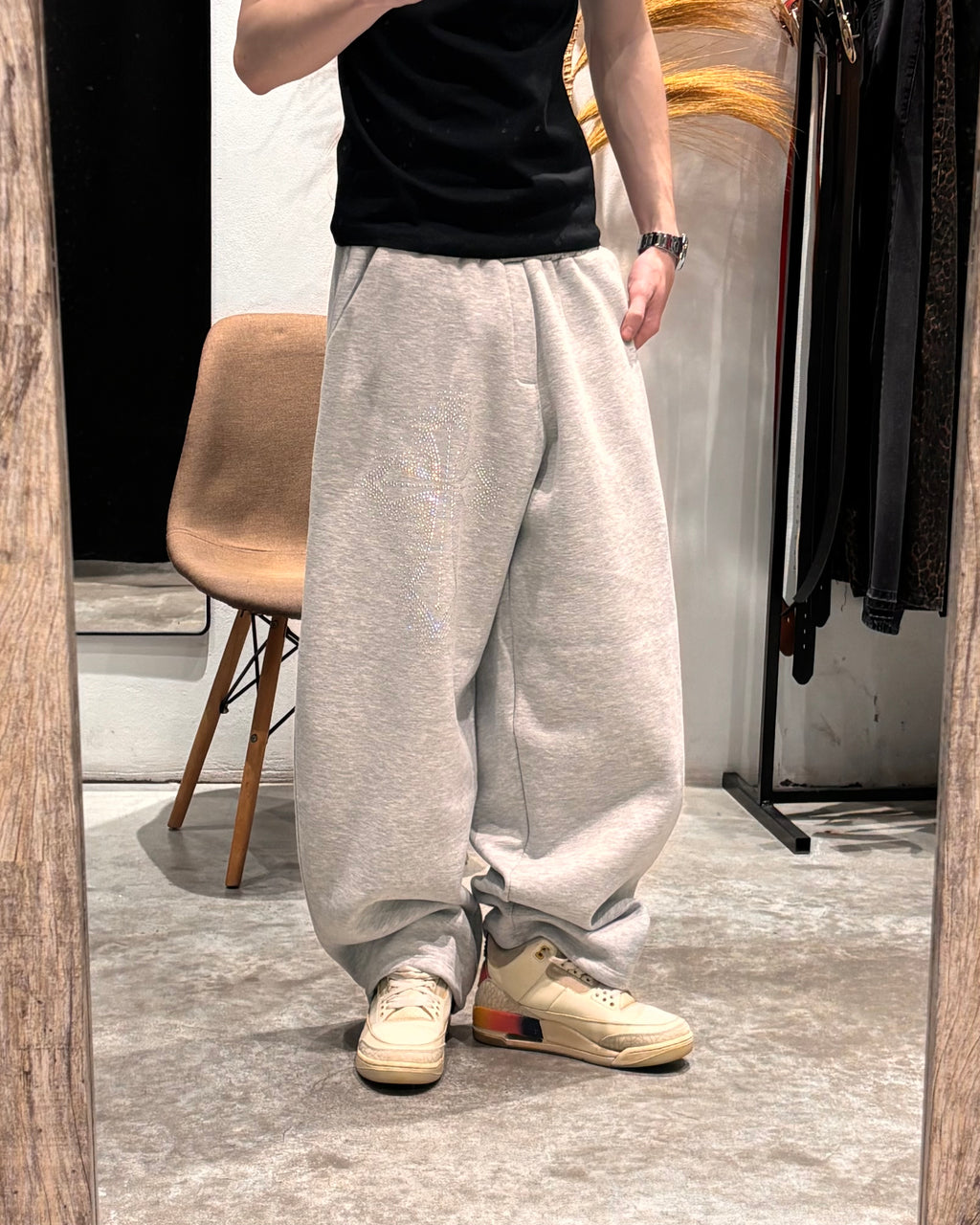 Pantalón Joggin SuperBaggy Cruz Gris Melange