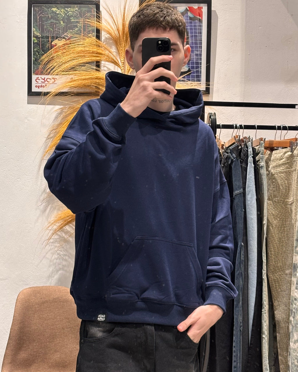 Hoodie Rústico Essentials Azul Marino