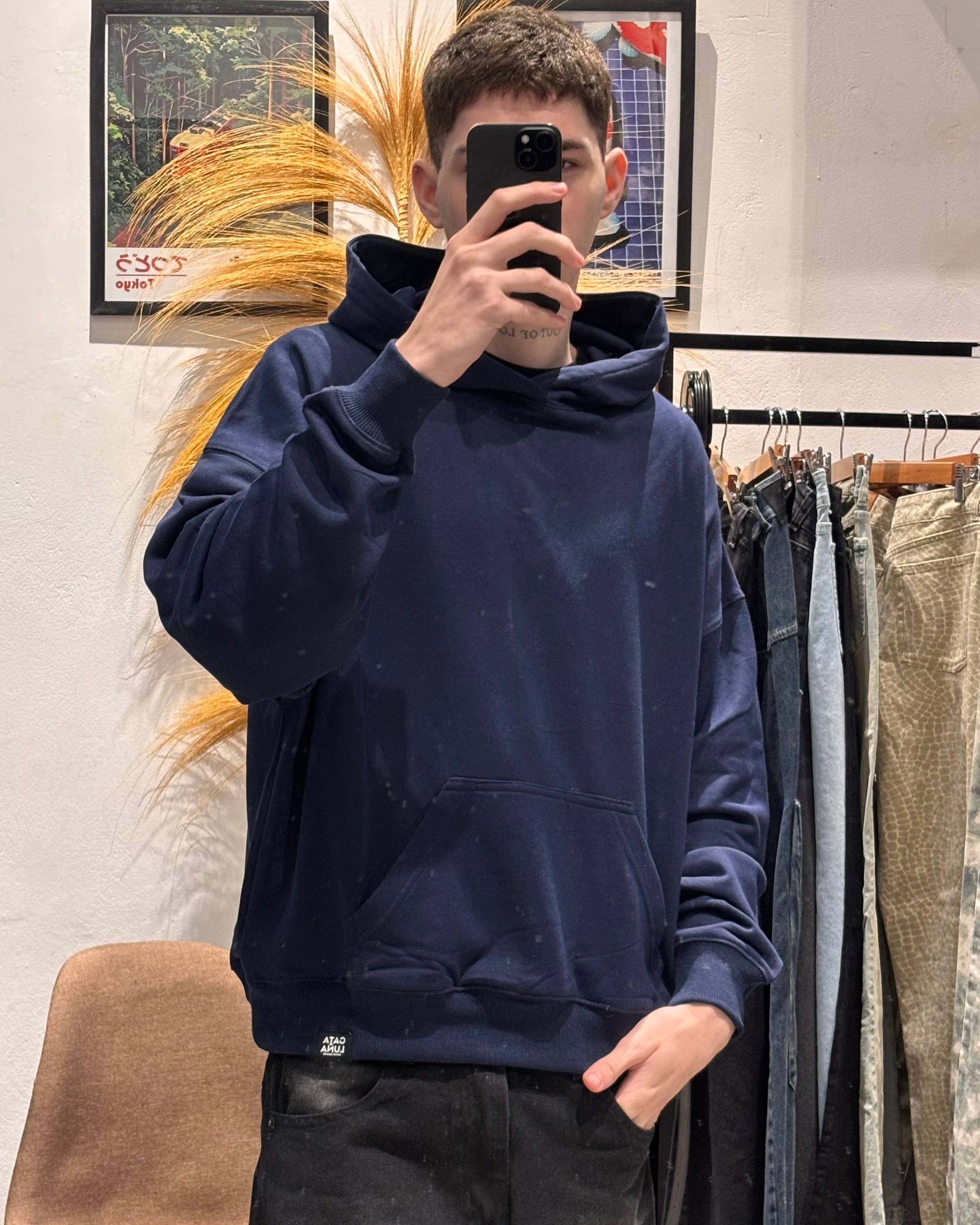 Hoodie Rústico Essentials Azul Marino