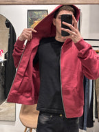 Campera Boxy Con Strass Bordó
