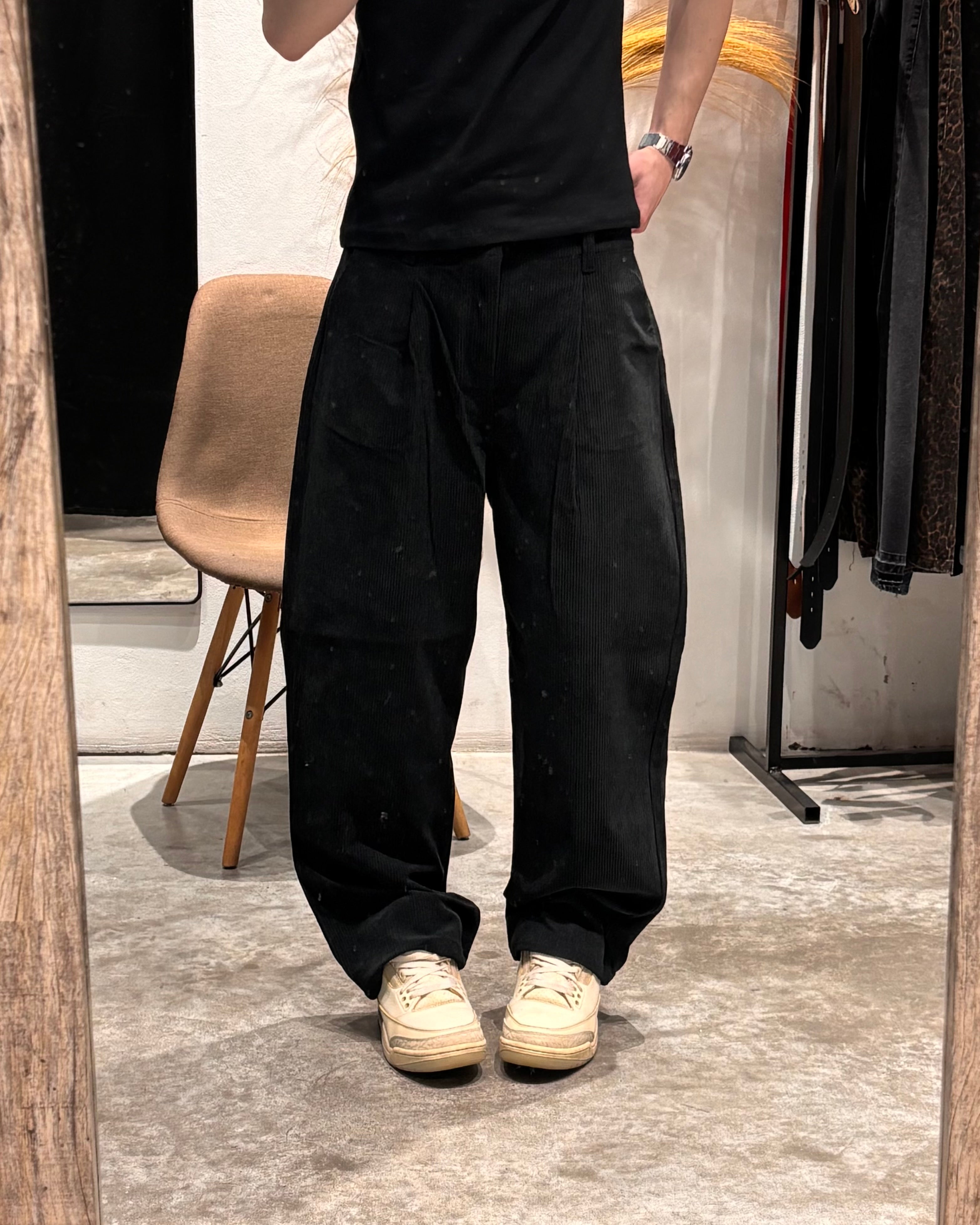 Pantalón Baggy Corderoy Negro