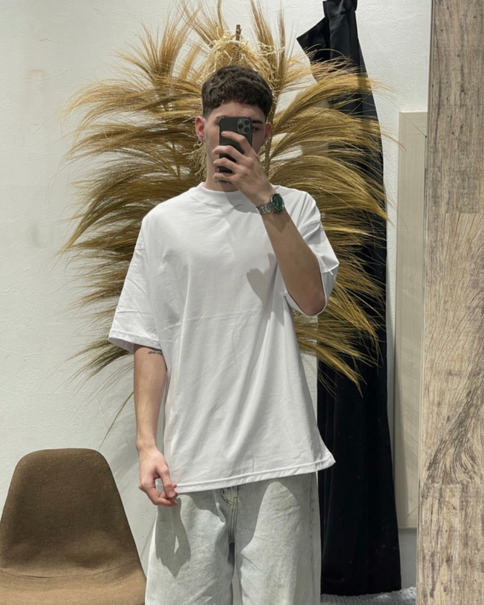 Remera Básica Oversize Blanca Premium