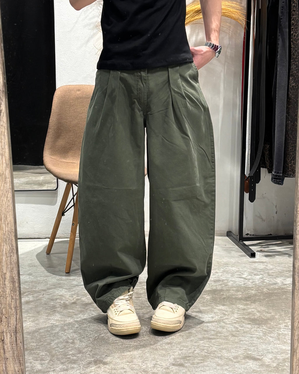 Pantalón Sastrero Rigido Verde Oliva