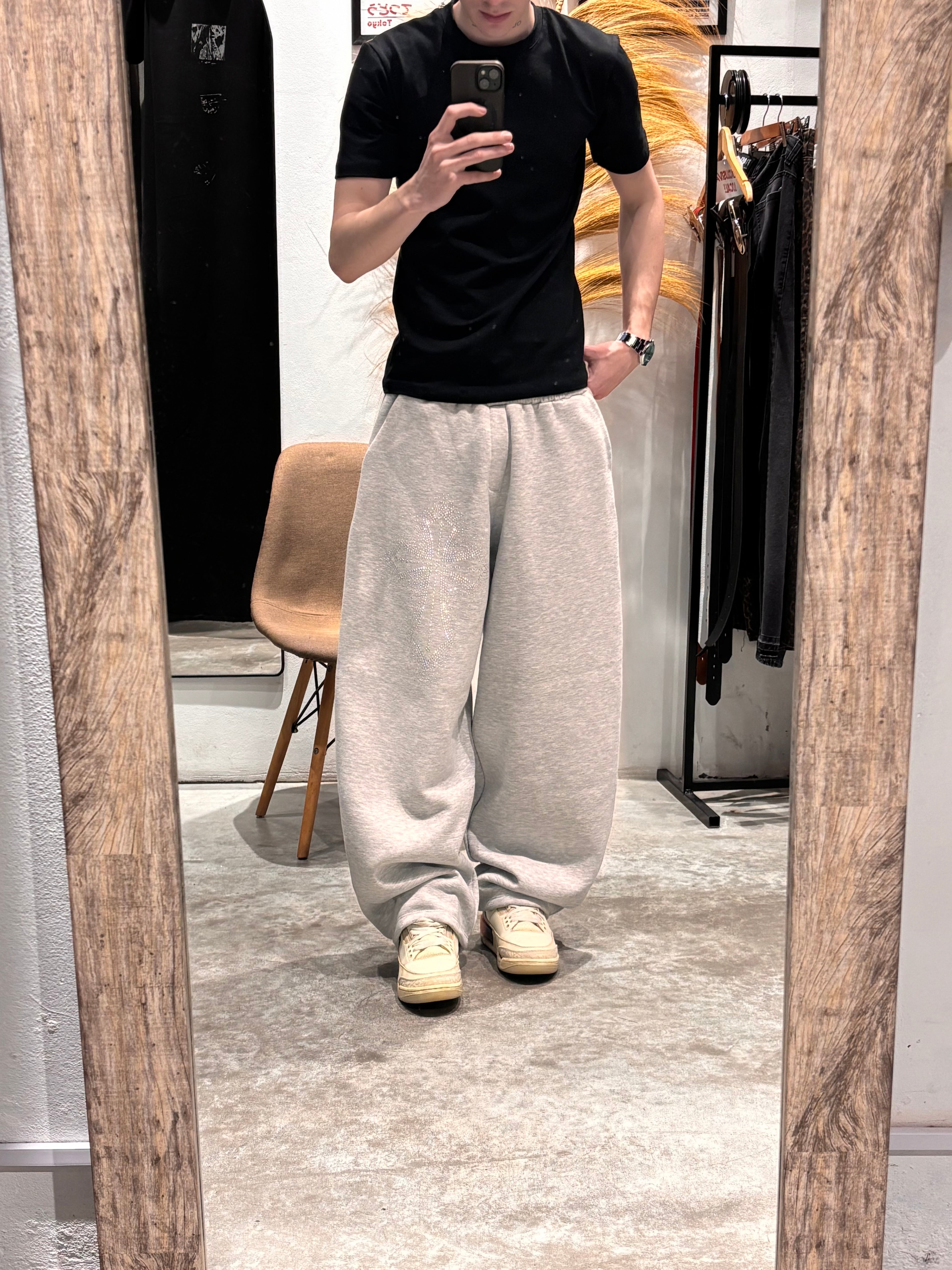 Pantalón Joggin SuperBaggy Cruz Gris Melange