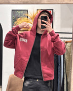 Campera Boxy Con Strass Bordó