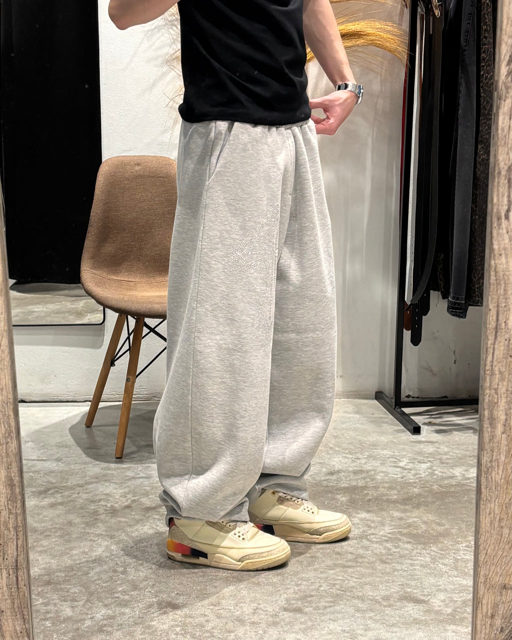 Pantalón Joggin SuperBaggy Cruz Gris Melange