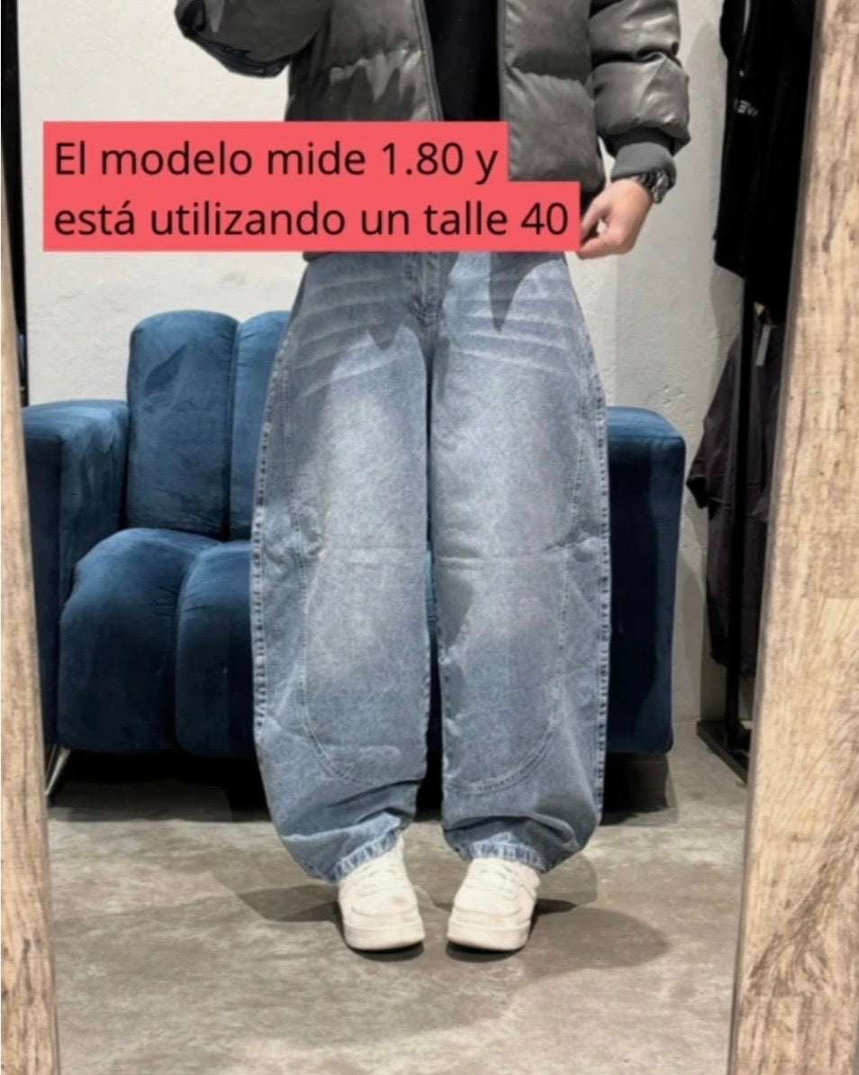 Pantalón Barrel Celeste