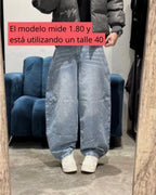 Pantalón Barrel Celeste