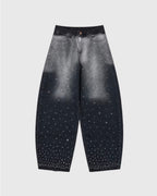 Pantalón Baggy Estrellado Con Strass