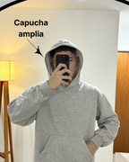 Hoodie Gris Melange Básico