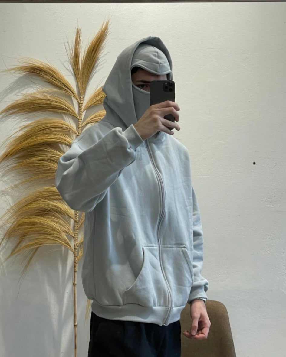 Campera Balaclava Gris Claro