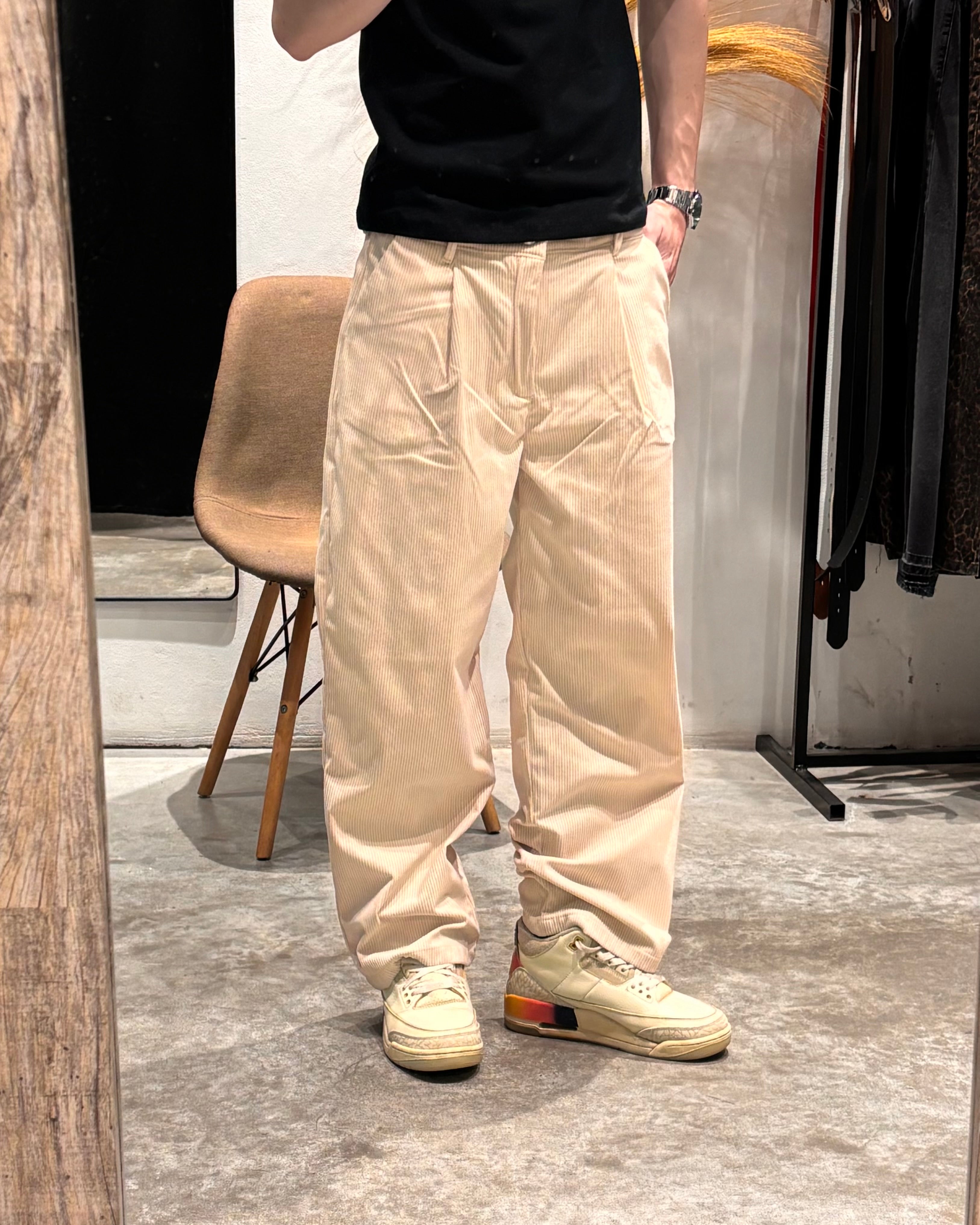 Pantalón Baggy Corderoy Crema