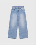 Pantalón De Corte Recto Celeste