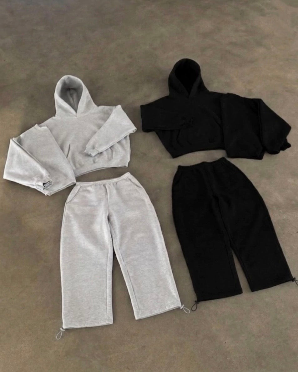 Conjunto De Algodón Soft Negro