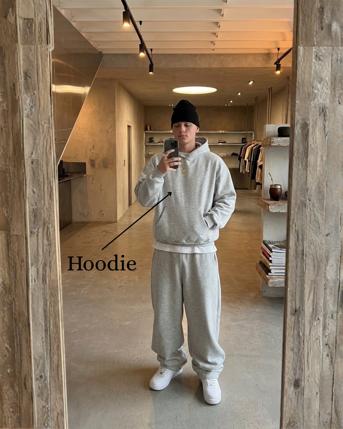 Hoodie Gris Melange Básico