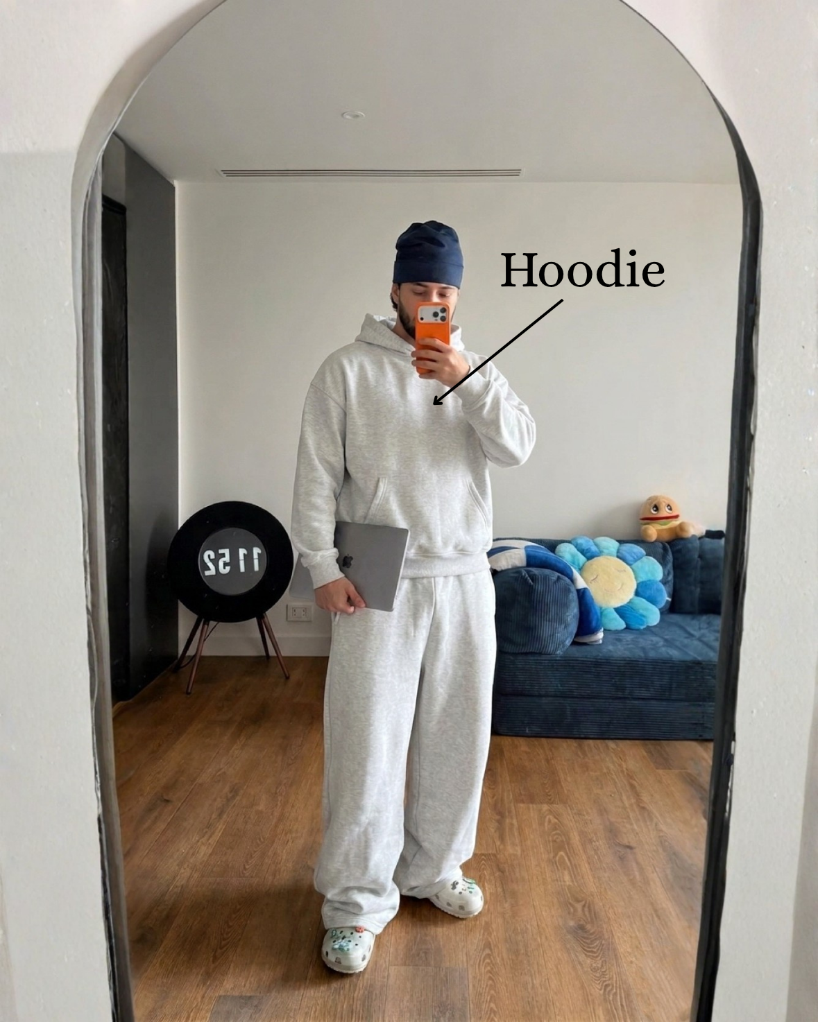 Hoodie Gris Melange Básico