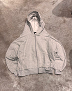 Campera Zip Básica Gris Melange