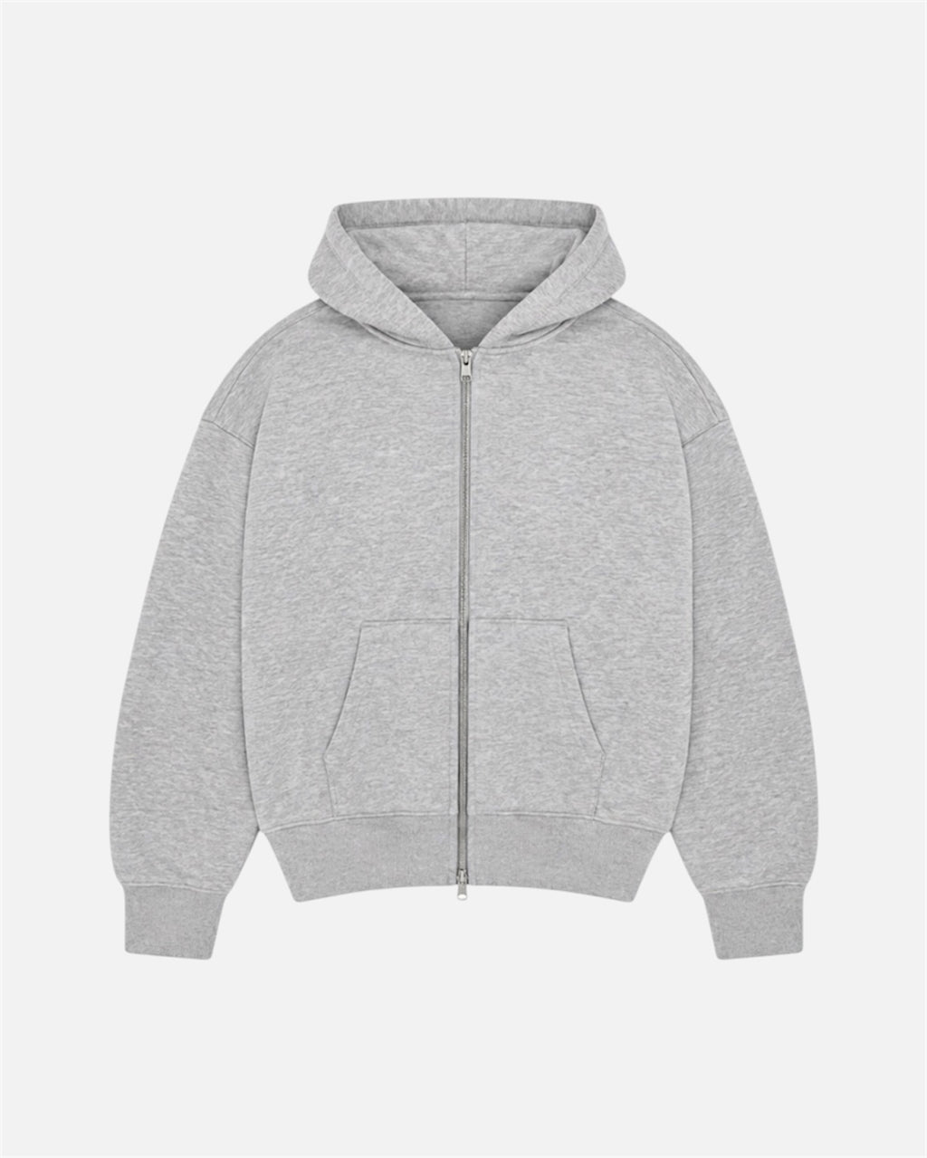Campera Zip Básica Gris Melange